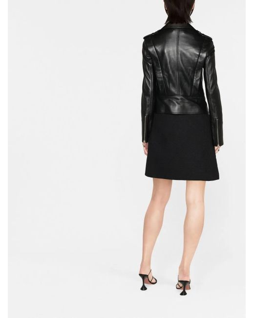 Philipp Plein Black Leather Biker Jacket