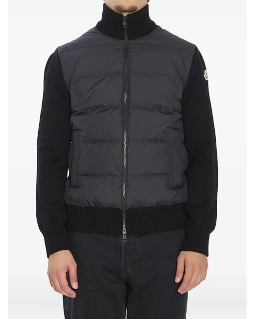 Moncler Black Logo-Patch Padded Jacket for men
