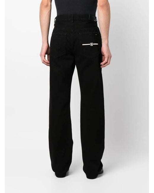 Amiri Black Five-Pocket Straight Jeans for men