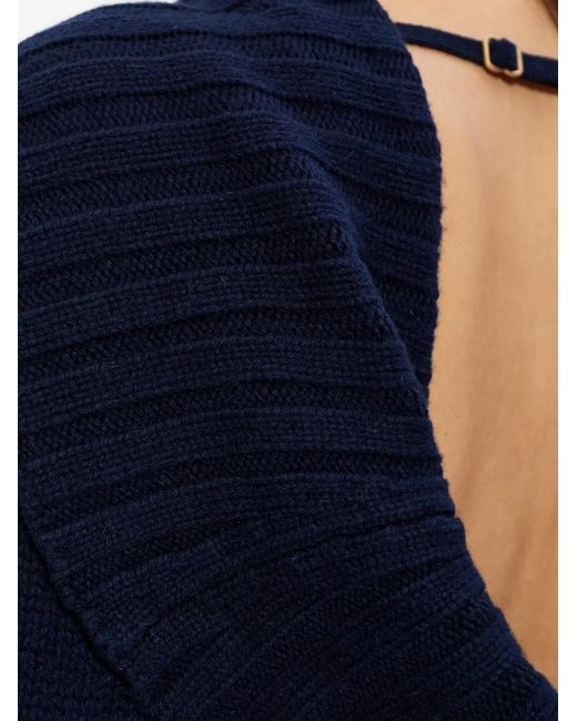 Cult Gaia Blue Open-Back Sweater