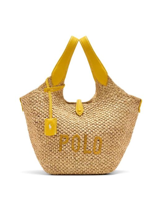 Polo Ralph Lauren Metallic Polo Play Raffia Tote Bag