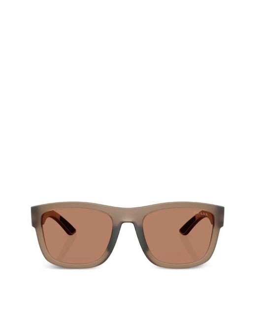Prada Linea Rossa Pink Rectangle-Frame Sunglasses for men