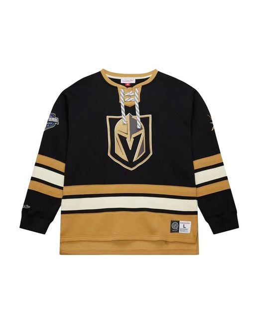 Mitchell & Ness Black Vegas Golden Knights Heritage Lace-Up Pullover for men