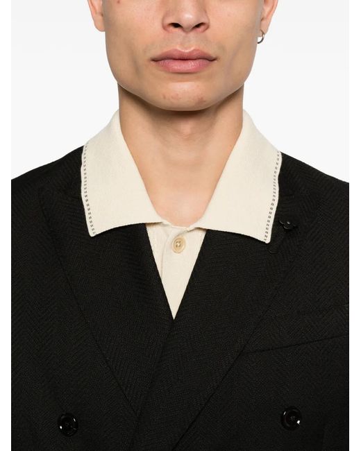Lardini Black Veste À Boutonnière Croisée for men