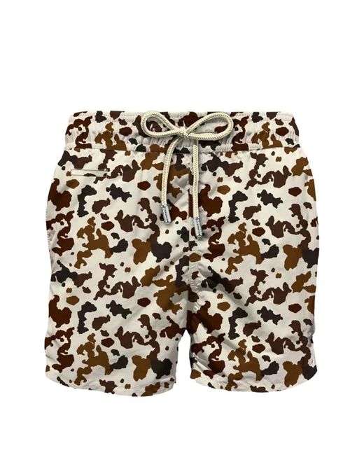 Mc2 Saint Barth Black Lighting Cow-Print Swim Shorts for men