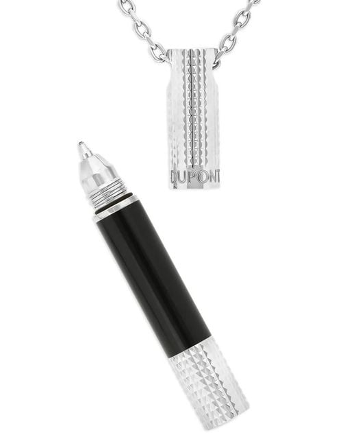 S T Dupont White Mini Pen Necklace