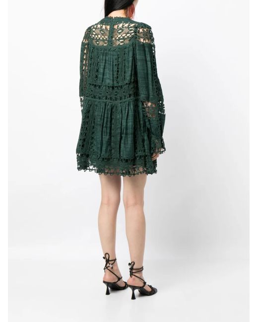 Ulla Johnson Green Lata Lace Minidress