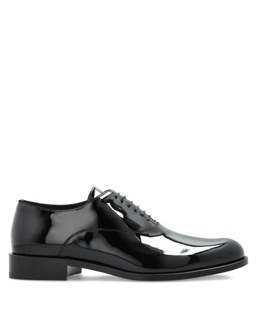 Giorgio Armani Black Patent-Leather Lace-Up Shoes for men