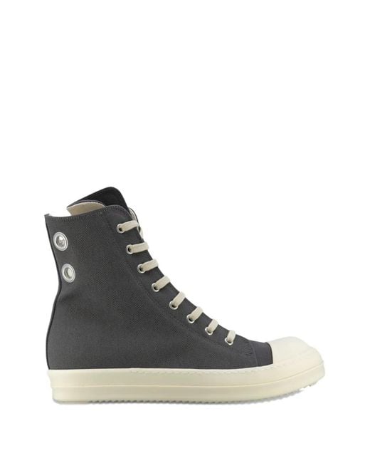 Rick Owens Black Eyelet High Top Sneakers for men