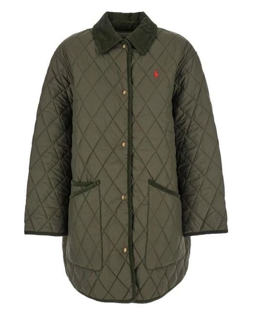 Polo Ralph Lauren Green Quilted Corduroy-collar Jacket
