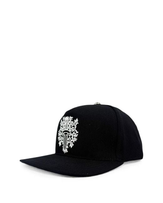 Chrome Hearts Black Embroidered Vine Dagger Baseball Hat for men