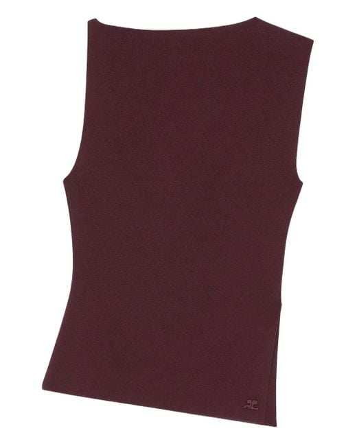 Courreges Oblique Top in het Red
