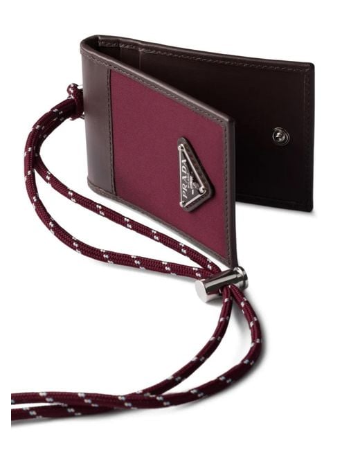 Prada Purple Speedrock Triangle-Logo Card Holder for men