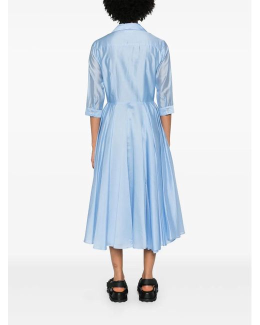 DR. HOPE Blue Flared Midi Shirtdress