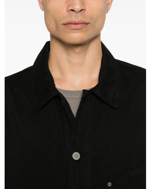 Etudes Studio Black Worker Rivet-Detailed Patch-Pocket Cotton Jacket for men