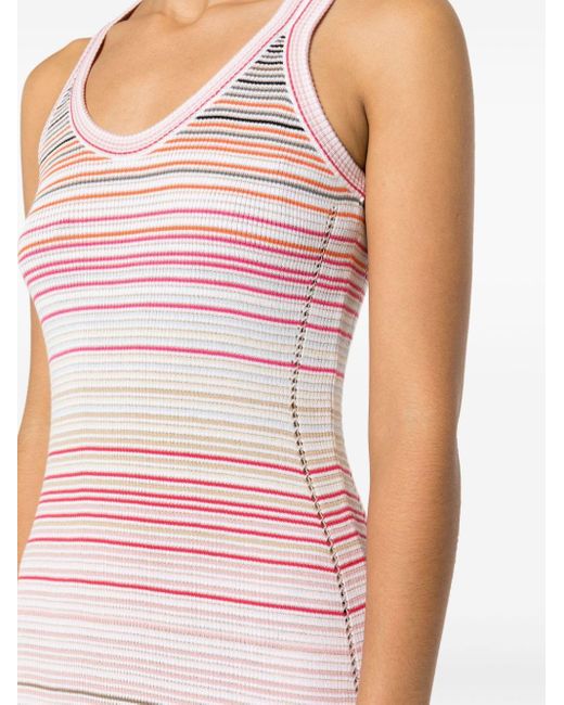Missoni Pink Stripe-pattern Knitted Dress
