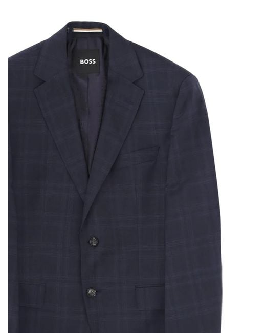 Boss Blue Costume À Carreaux for men