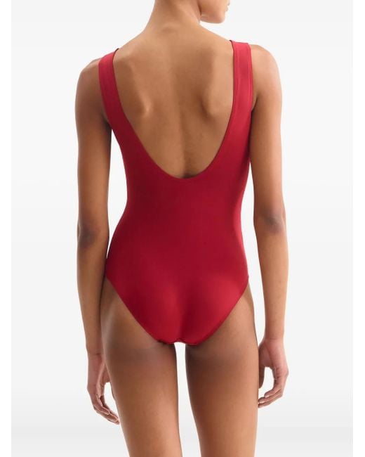 Eres Red Icône Button-Front Tank Swimsuit