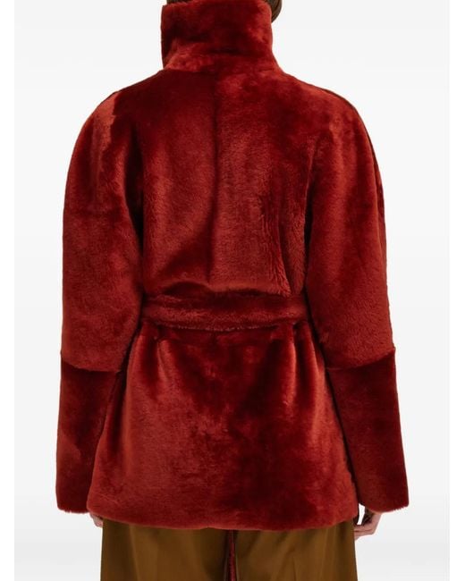 Ferragamo Red Reversible Shearling Jacket