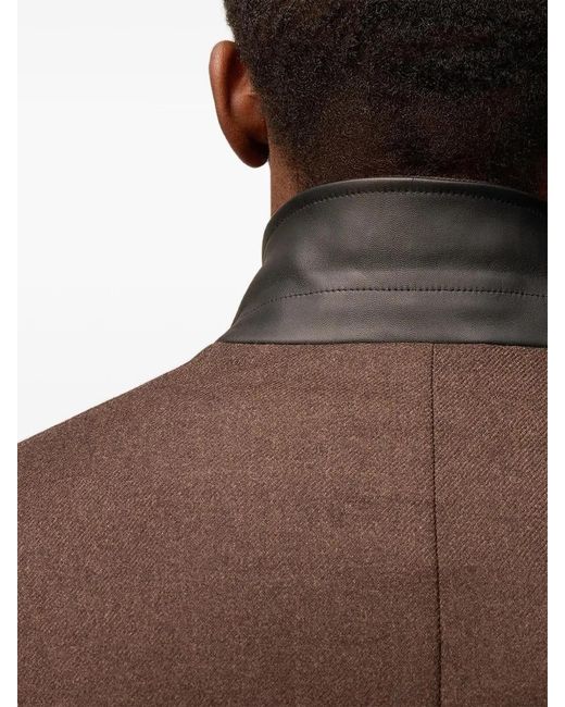 RETORI Brown Padded Single-Breasted Blazer for men