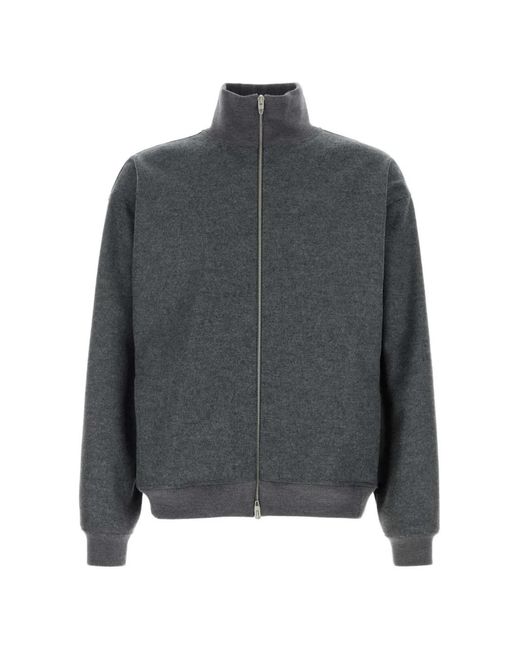 Jil Sander Gray High-Neck Zip-Up Jacket for men