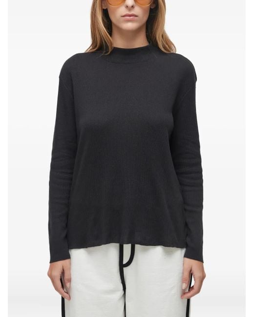 Osklen Black Ribbed High-Neck Sweater