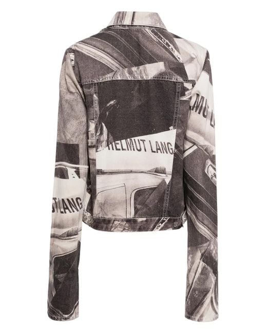 Helmut Lang Black Graphic-Print Zip-Up Jacket
