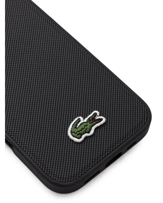 Lacoste Black Logo-Patch Piqué Iphone 16 Case