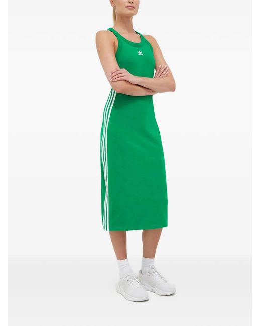 adidas Women's Green Stripes-Detail Racer-Back Midi Dress - hulwithkids.com adidas Women's Green Stripes-Detail Racer-Back Midi Dress - hulwithkids.com