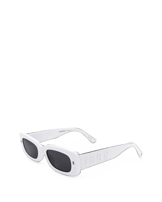 DSquared² White Rectangle-Frame Sunglasses