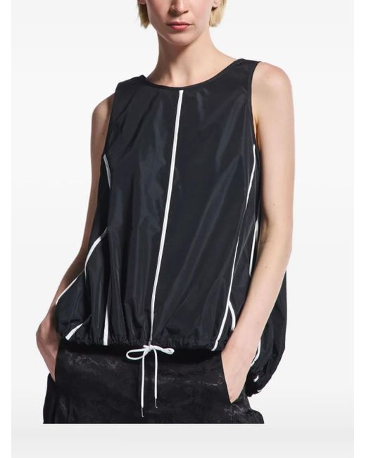 High Blue Drawstring Panelled Top