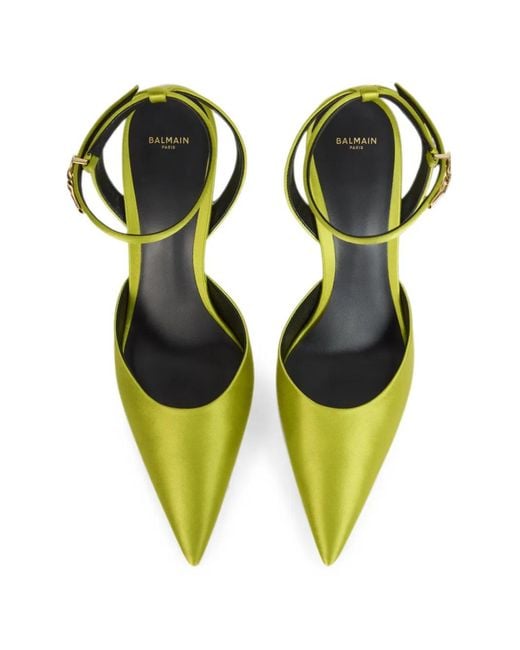 Balmain Yellow Satin Court Shoes