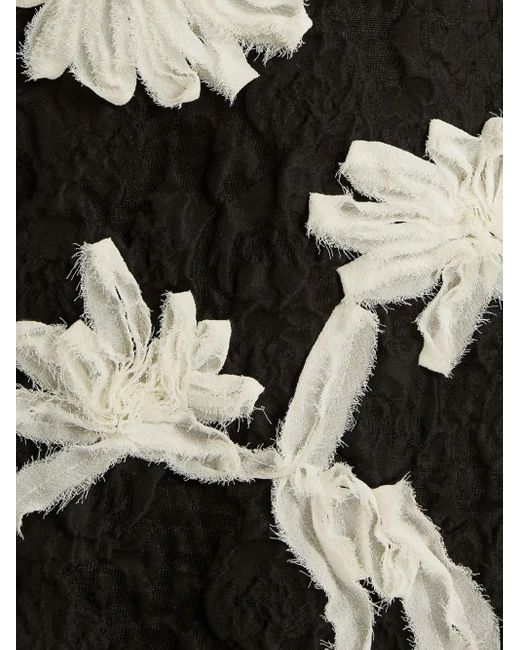Erdem Black Floral-Applique Sleeveless Dress