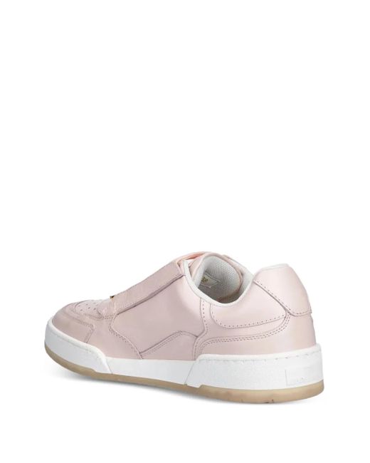 Elisabetta Franchi Pink Logo-Plaque Leather Trainers