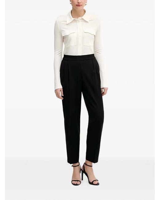 Sisley Black Elasticated Pleated Trousers