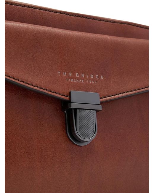 The Bridge Laptoptasche Mit Push-Lock in Brown für Herren