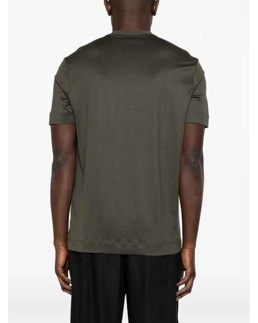 Emporio Armani Green Patch-Detail T-Shirt for men