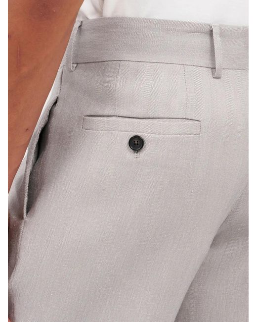 Roberto Cavalli Gray Elegant Linen Trousers for men