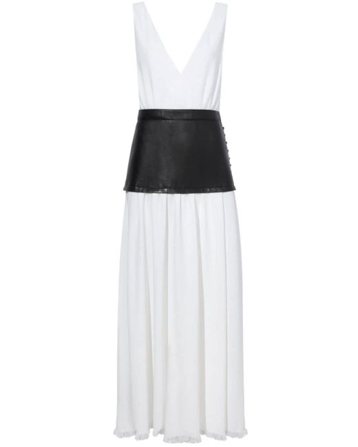 Proenza Schouler White Viviane Leather-panel Dress