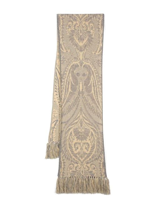 Etro Natural Barocco Jacquard-Knit Scarf