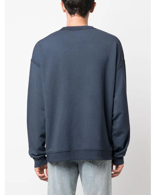 DSquared² Blue Logo-Print Cotton Jumper for men