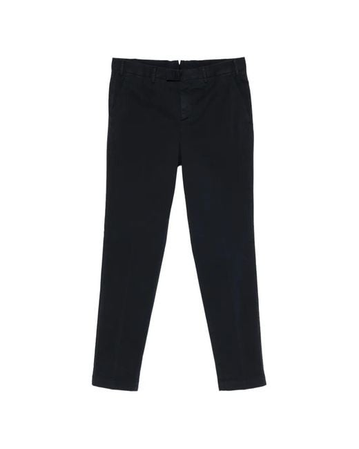 PT Torino Black Belt-Loop Trousers for men