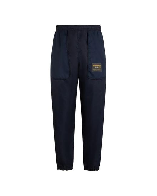 Moschino Blue Logo-Patch Track Pants for men