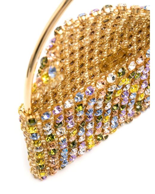 Vanina Gold Mini Bag With Beads in Metallic