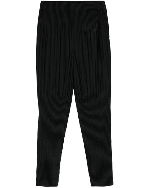 Homme Plissé Issey Miyake Black Mc April Pleated Tapered Trousers for men