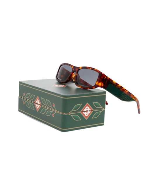 Casablanca Brown Rectangle Tortoiseshell Sunglasses