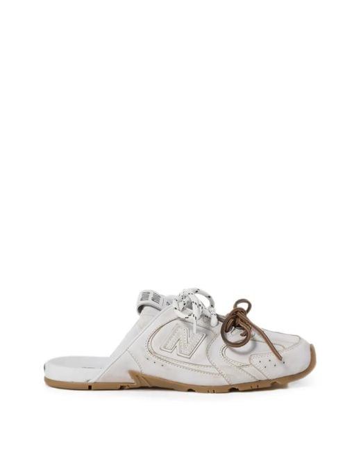 Miu Miu White X New Balance 530 Sl Distressed-Effect Mules