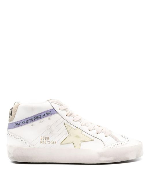 Zapatillas altas Mid Star Golden Goose Deluxe Brand de color White