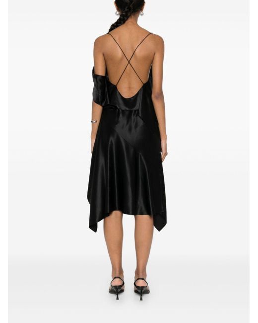 Givenchy Black Asymmetrisches Seidenkleid