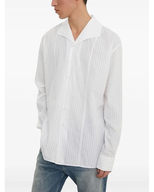 1989 STUDIO White Striped Cotton Shirt for men